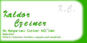 kaldor czeiner business card